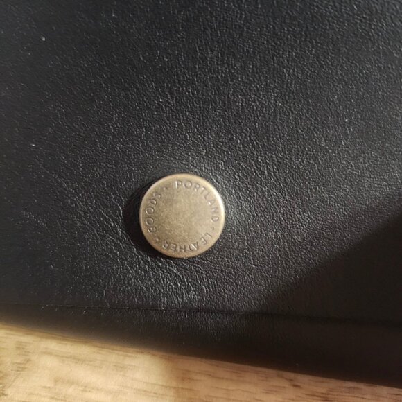 Portland Leather Smooth Black Rancher Wallet Brass Snap Closure Clutch Card Slot - Picture 4 of 6